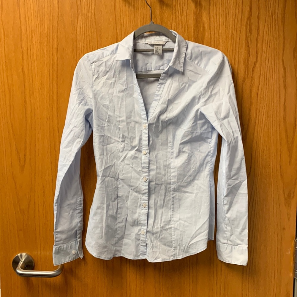 NWOT Light blue Oxford collared shirt stretch sz 8